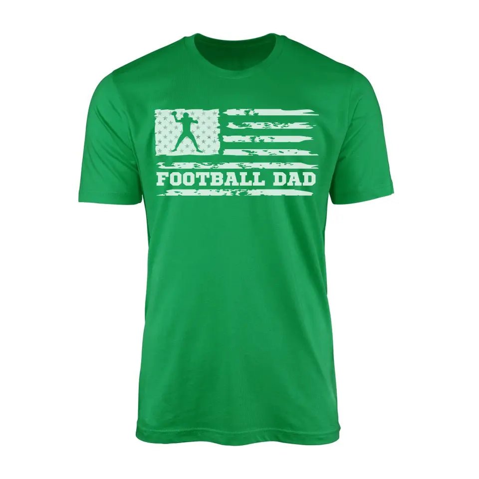 Football Dad Horizontal Flag on a Men's T-Shirt with a White Graphic