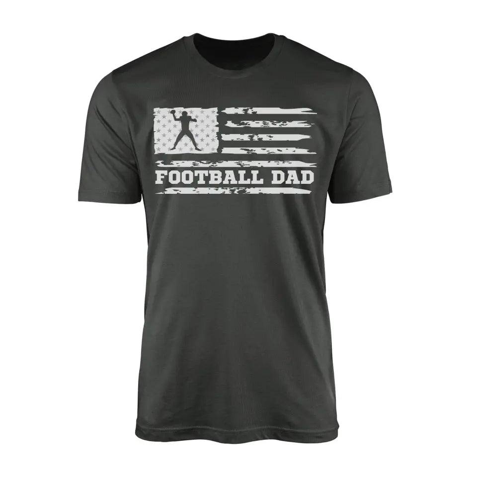 Football Dad Horizontal Flag on a Men's T-Shirt with a White Graphic