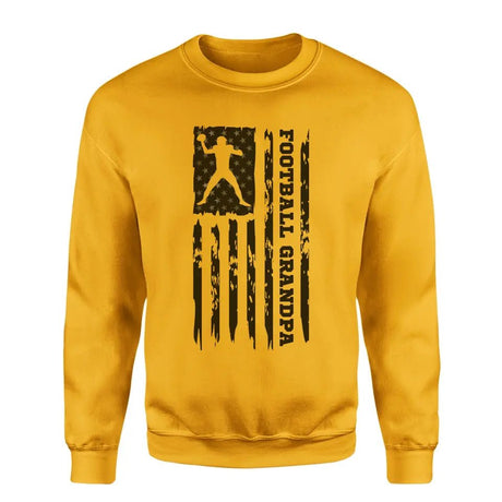 Football Grandpa Vertical Flag on a Sweatshirt with a Black Graphic