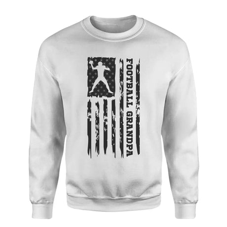 Football Grandpa Vertical Flag on a Sweatshirt with a Black Graphic