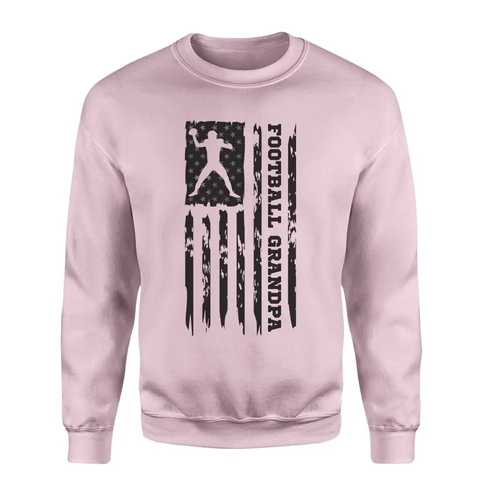 Football Grandpa Vertical Flag on a Sweatshirt with a Black Graphic