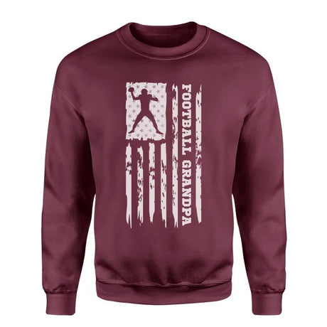 Football Grandpa Vertical Flag on a Sweatshirt with a White Graphic