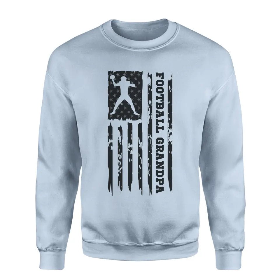 Football Grandpa Vertical Flag on a Sweatshirt with a Black Graphic