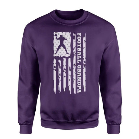 Football Grandpa Vertical Flag on a Sweatshirt with a White Graphic