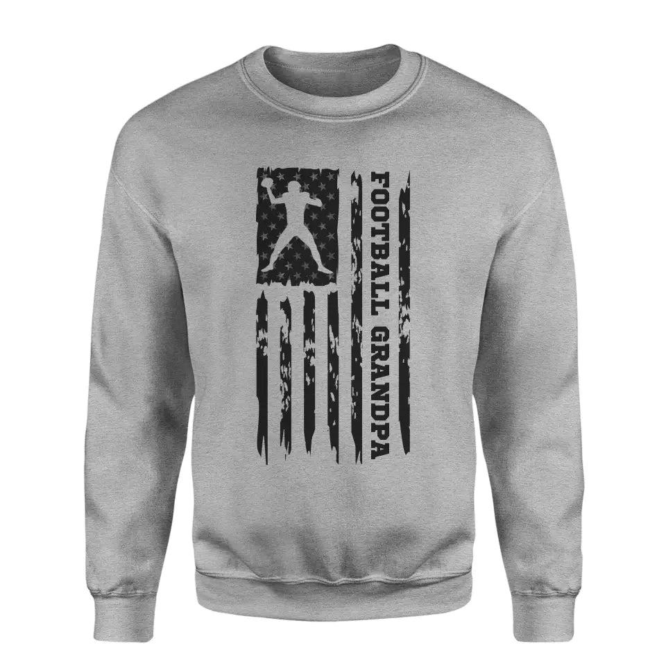 Football Grandpa Vertical Flag on a Sweatshirt with a Black Graphic