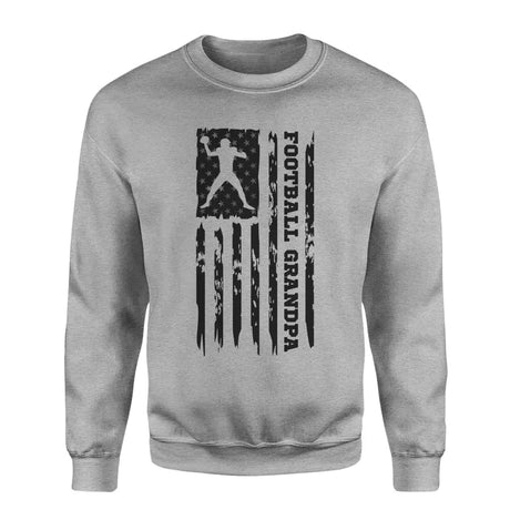 Football Grandpa Vertical Flag on a Sweatshirt with a Black Graphic