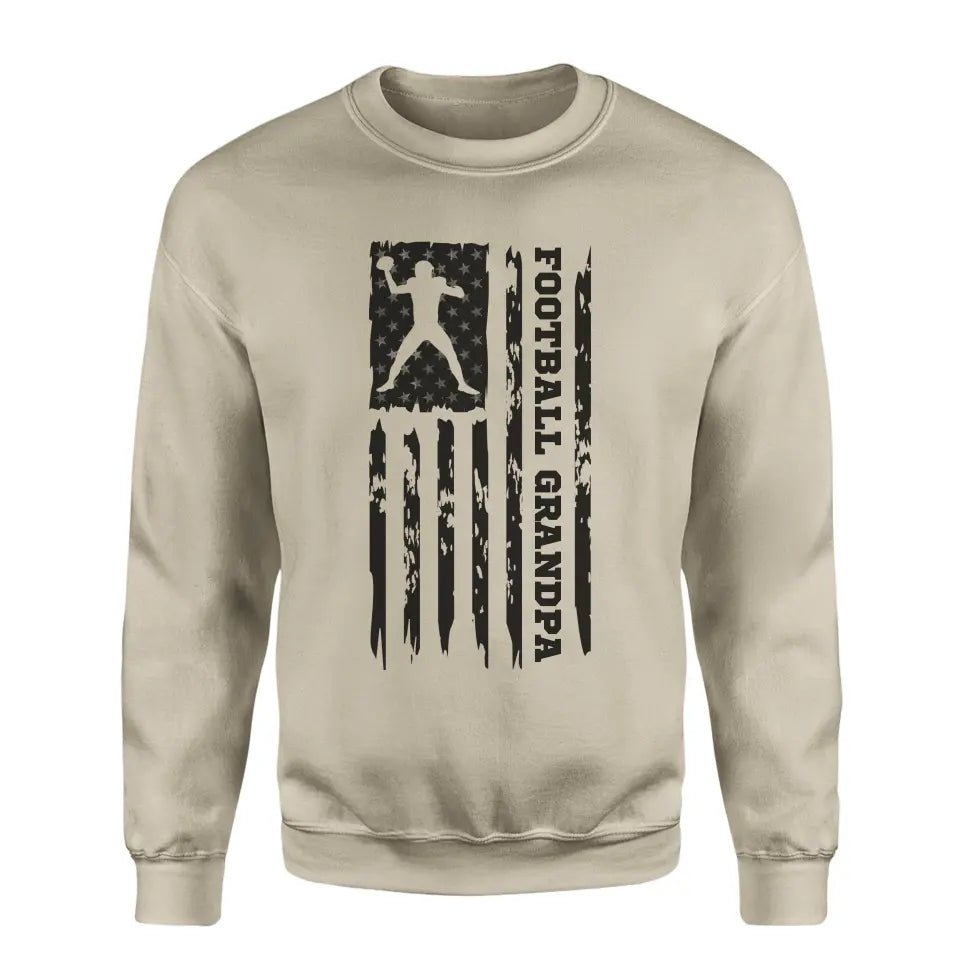 Football Grandpa Vertical Flag on a Sweatshirt with a Black Graphic