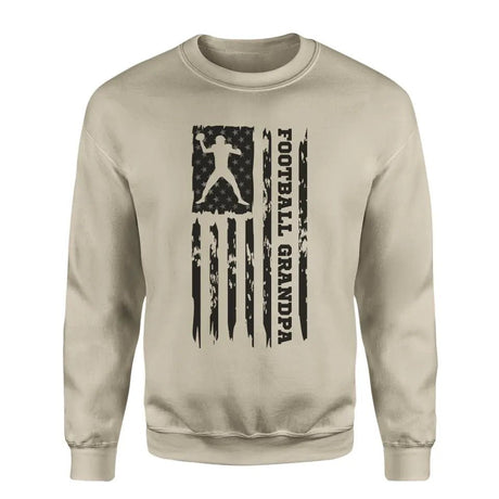 Football Grandpa Vertical Flag on a Sweatshirt with a Black Graphic