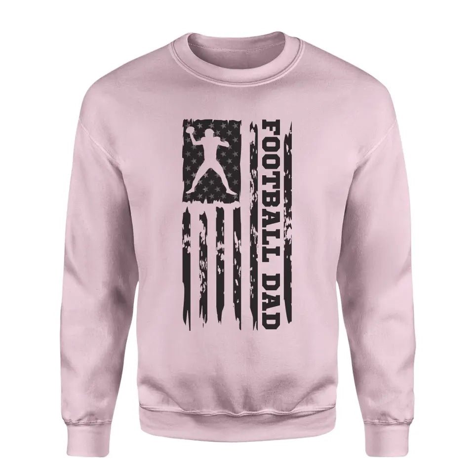 Football Dad Vertical Flag on a Sweatshirt with a Black Graphic