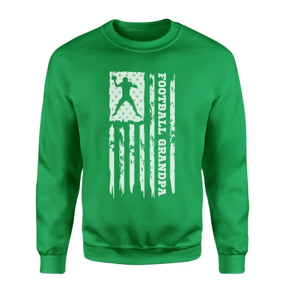 Football Grandpa Vertical Flag on a Sweatshirt with a White Graphic