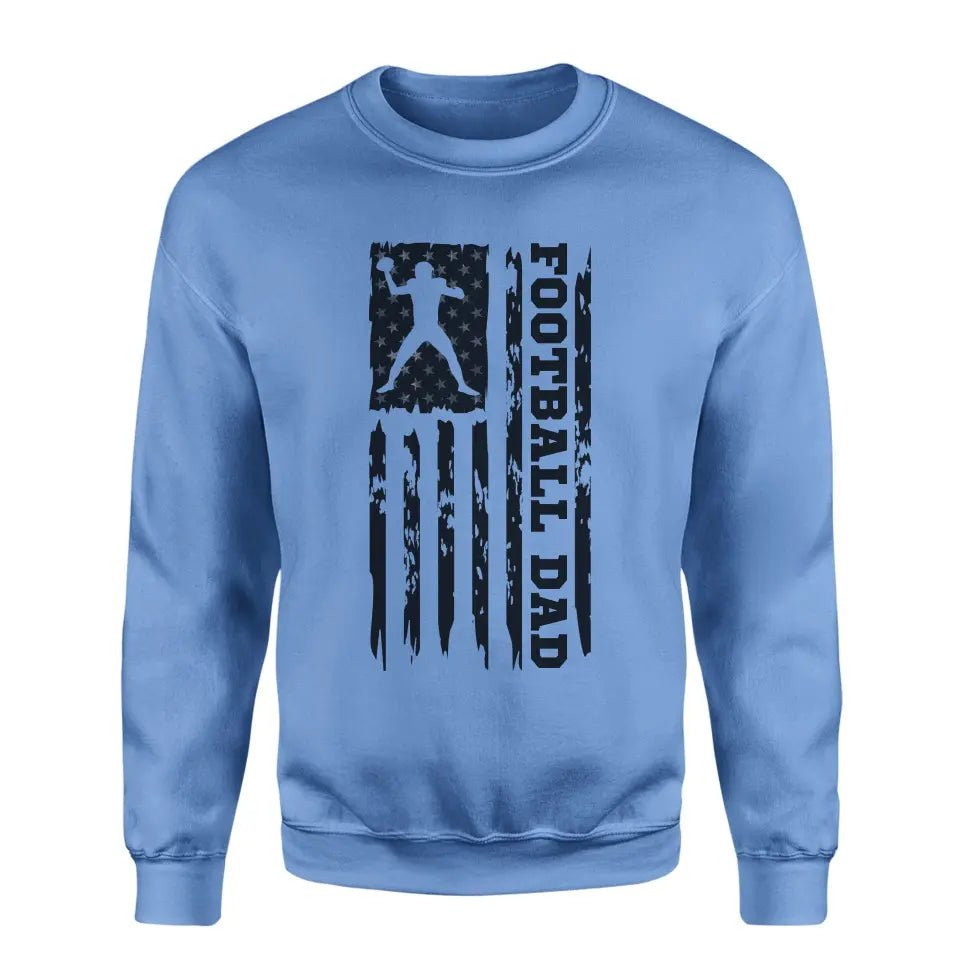 Football Dad Vertical Flag on a Sweatshirt with a Black Graphic