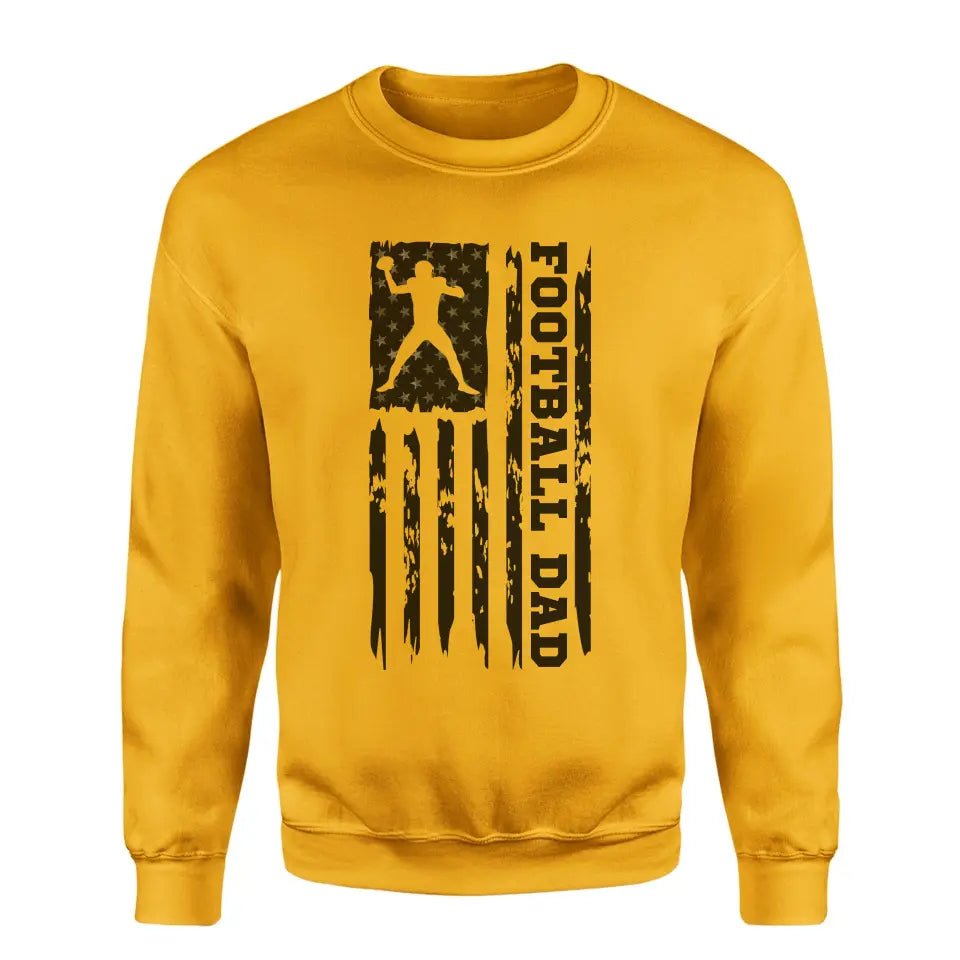 Football Dad Vertical Flag on a Sweatshirt with a Black Graphic