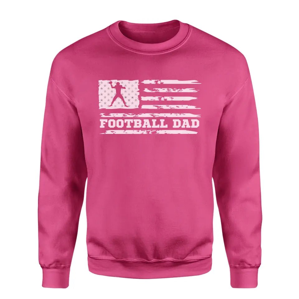 Football Dad Horizontal Flag on a Sweatshirt with a White Graphic