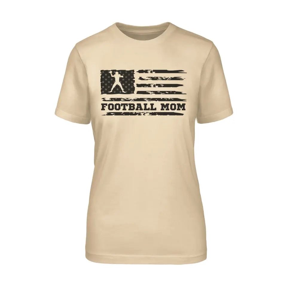 Football Mom Horizontal Flag on a Unisex T-Shirt with a Black Graphic
