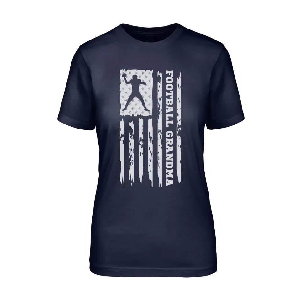 Football Grandma Vertical Flag on a Unisex T-Shirt with a White Graphic
