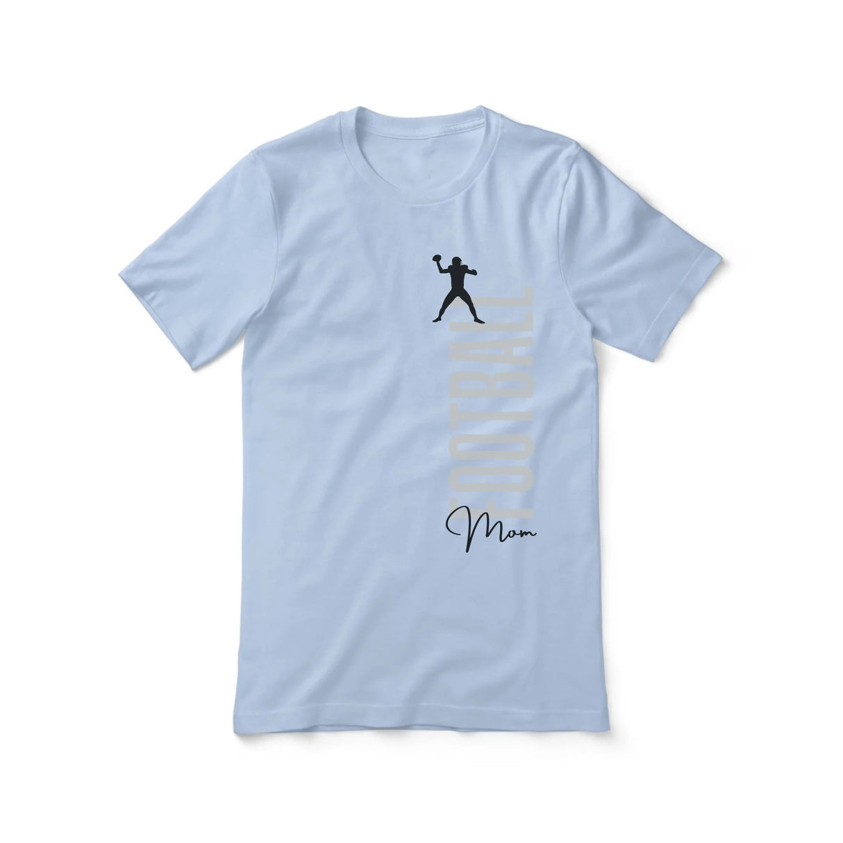 Personalized Football Mom Shirt With Mascot, Icon, and Football Player Name on a Unisex T-Shirt