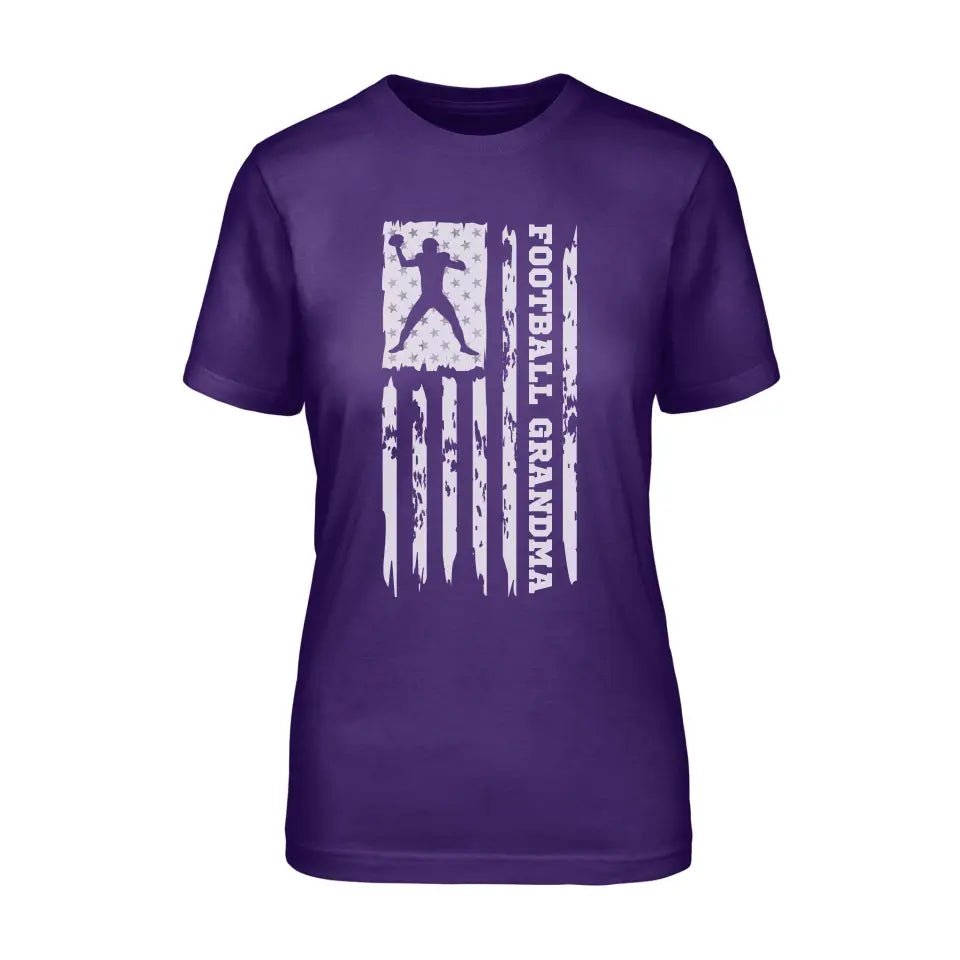 Football Grandma Vertical Flag on a Unisex T-Shirt with a White Graphic