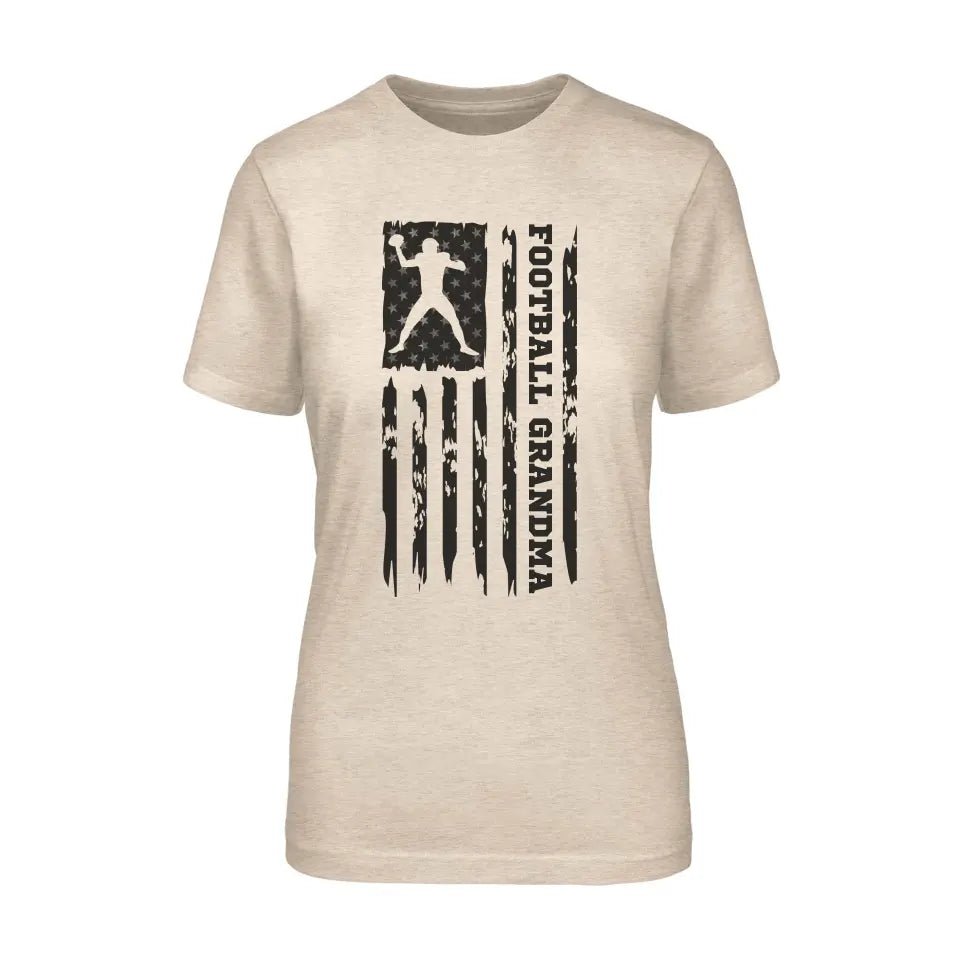 Football Grandma Vertical Flag on a Unisex T-Shirt with a Black Graphic