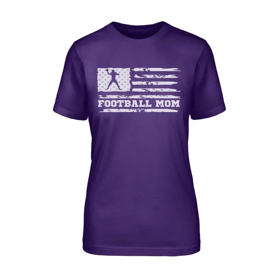 Football Mom Horizontal Flag on a Unisex T-Shirt with a White Graphic