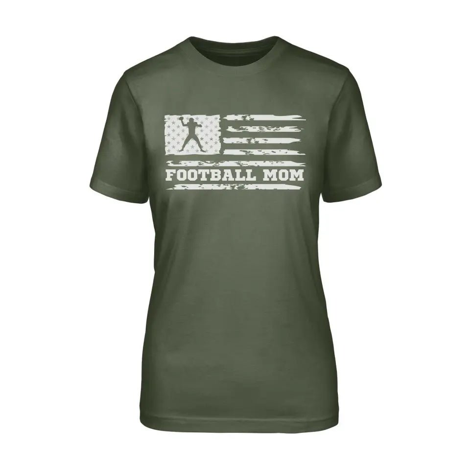 Football Mom Horizontal Flag on a Unisex T-Shirt with a White Graphic