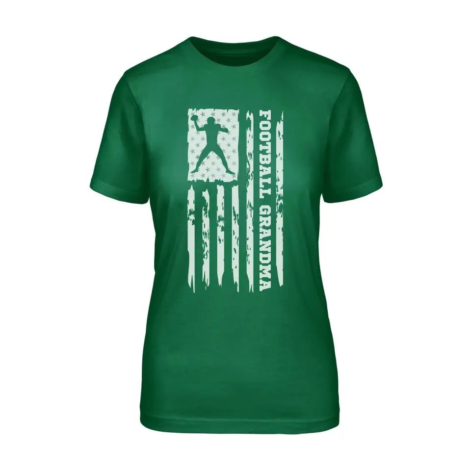 Football Grandma Vertical Flag on a Unisex T-Shirt with a White Graphic