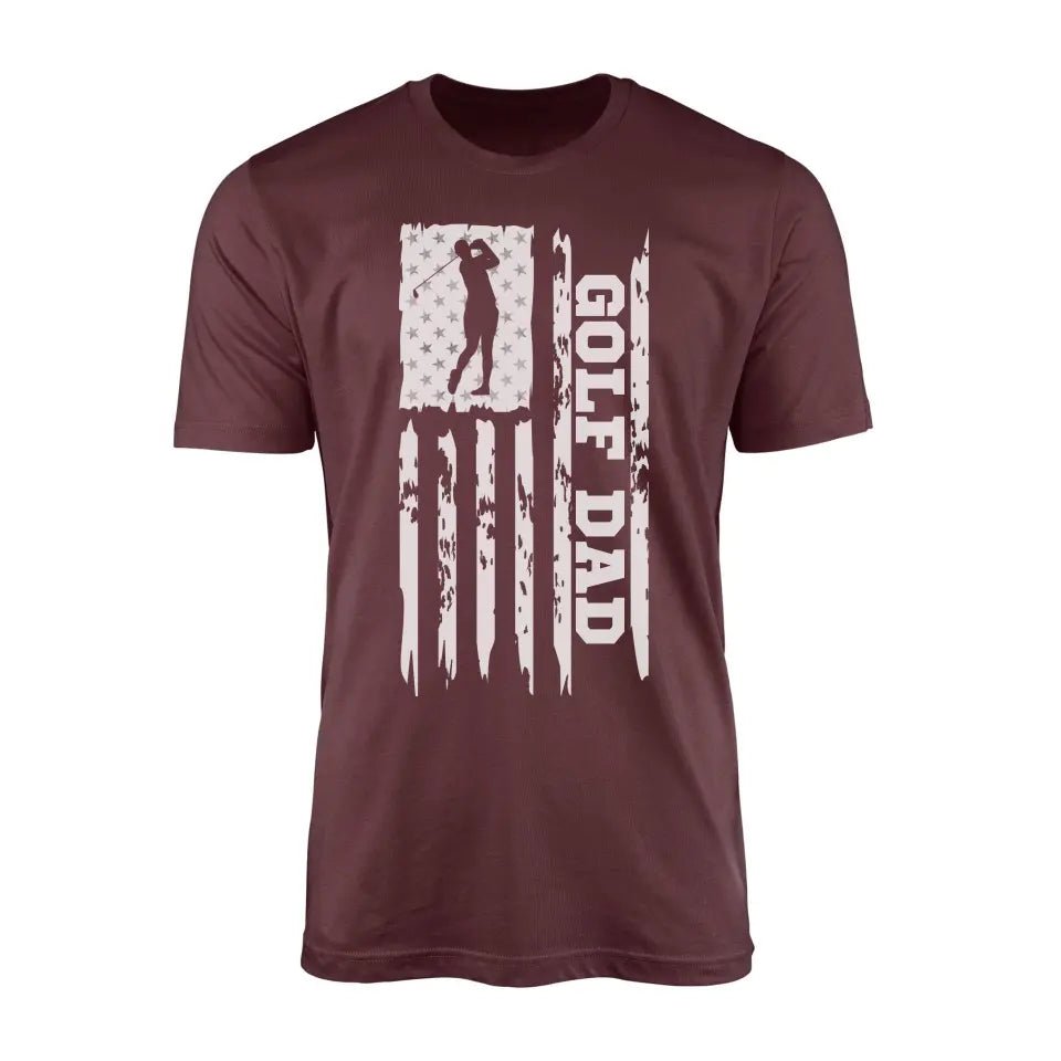 Golf Dad Vertical Flag on a Men's T-Shirt with a White Graphic