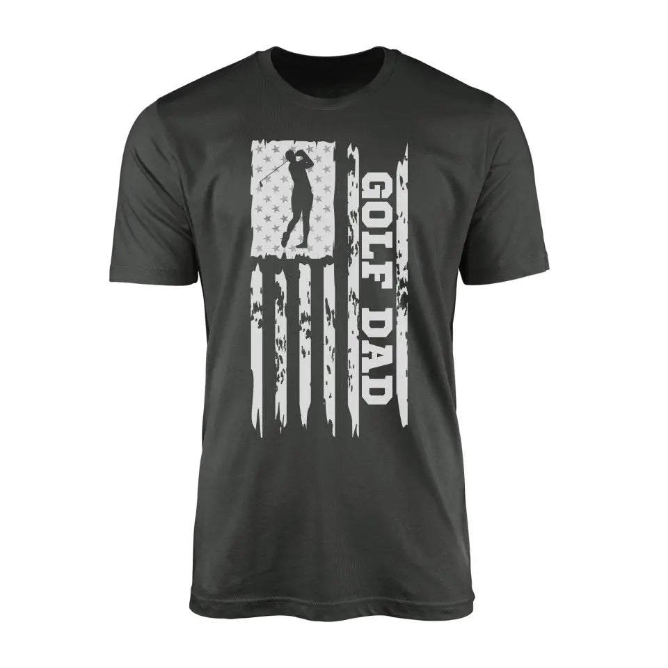 Golf Dad Vertical Flag on a Men's T-Shirt with a White Graphic