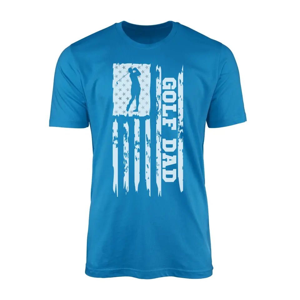 Golf Dad Vertical Flag on a Men's T-Shirt with a White Graphic