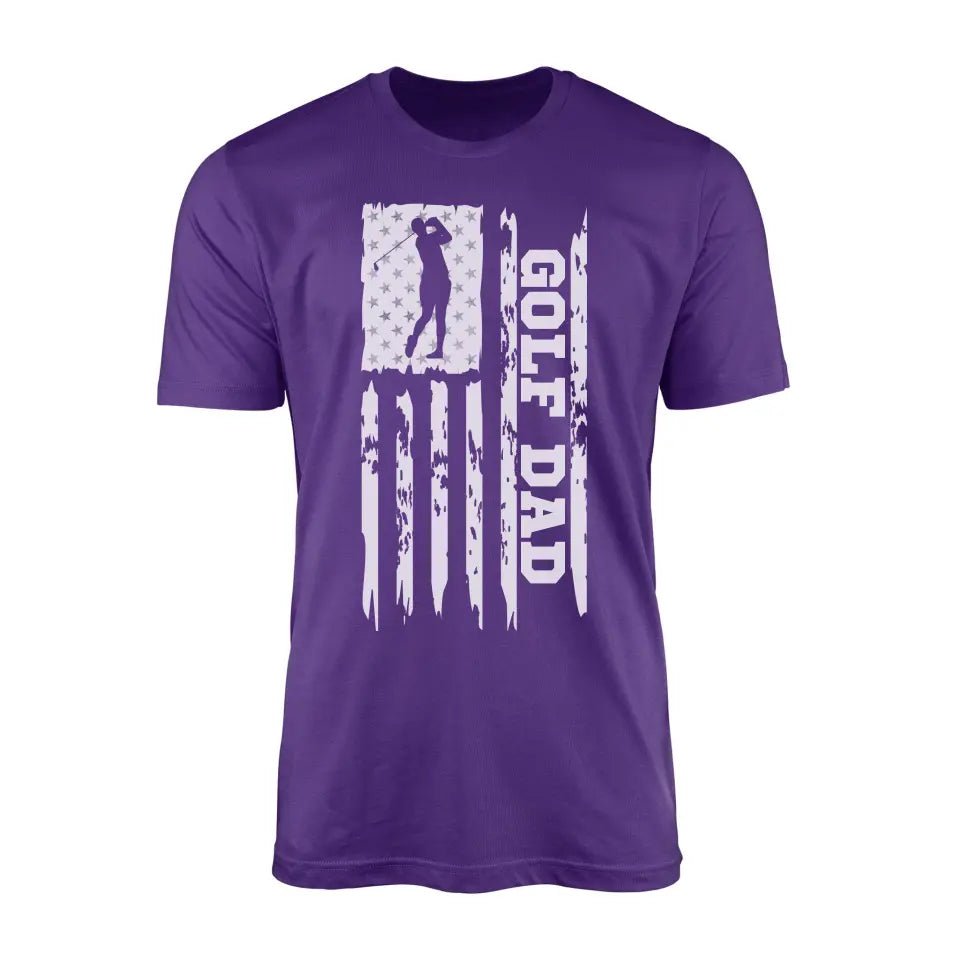 Golf Dad Vertical Flag on a Men's T-Shirt with a White Graphic