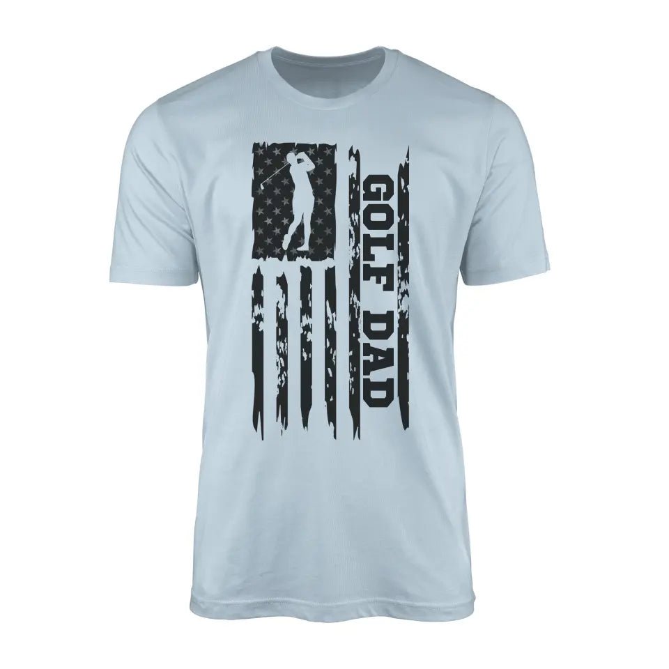 Golf Dad Vertical Flag on a Men's T-Shirt with a Black Graphic