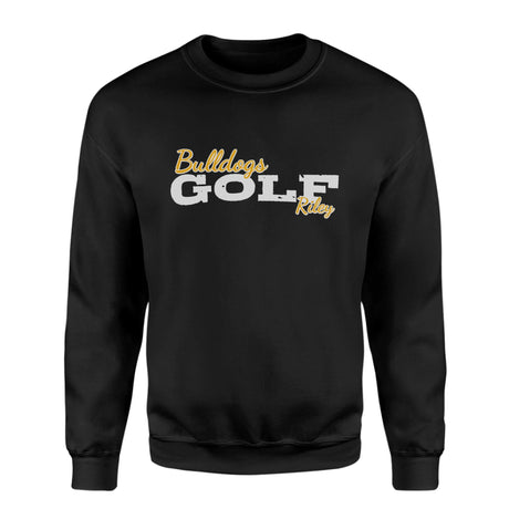 Custom Golf Mascot and Golfer Name on a Sweatshirt with a White Graphic