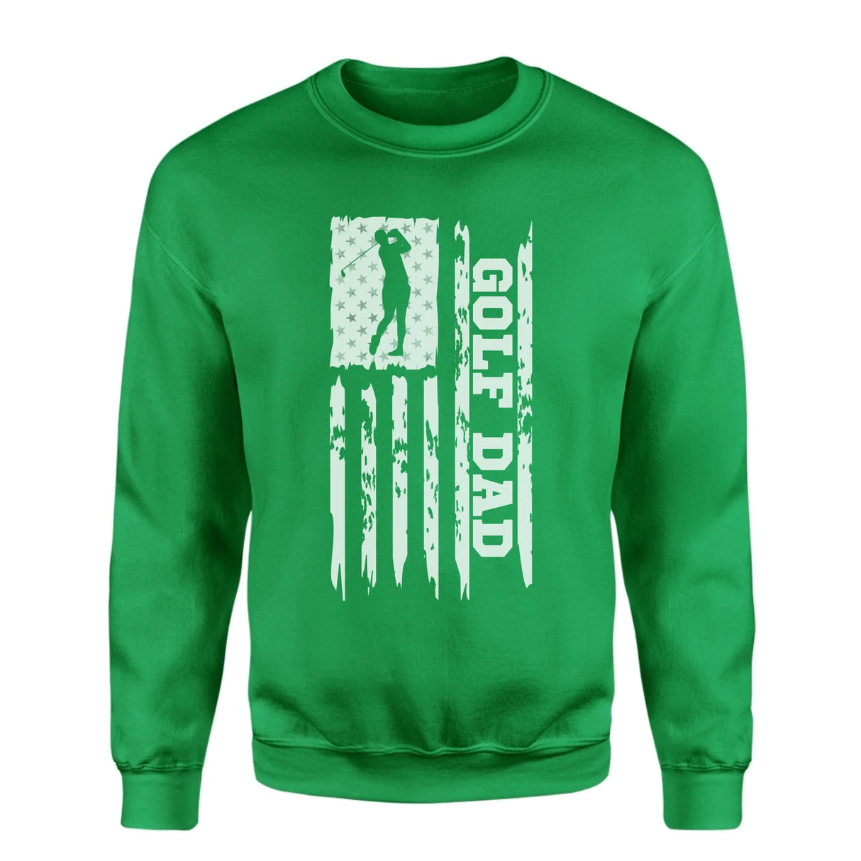 Golf Dad Vertical Flag on a Sweatshirt with a White Graphic