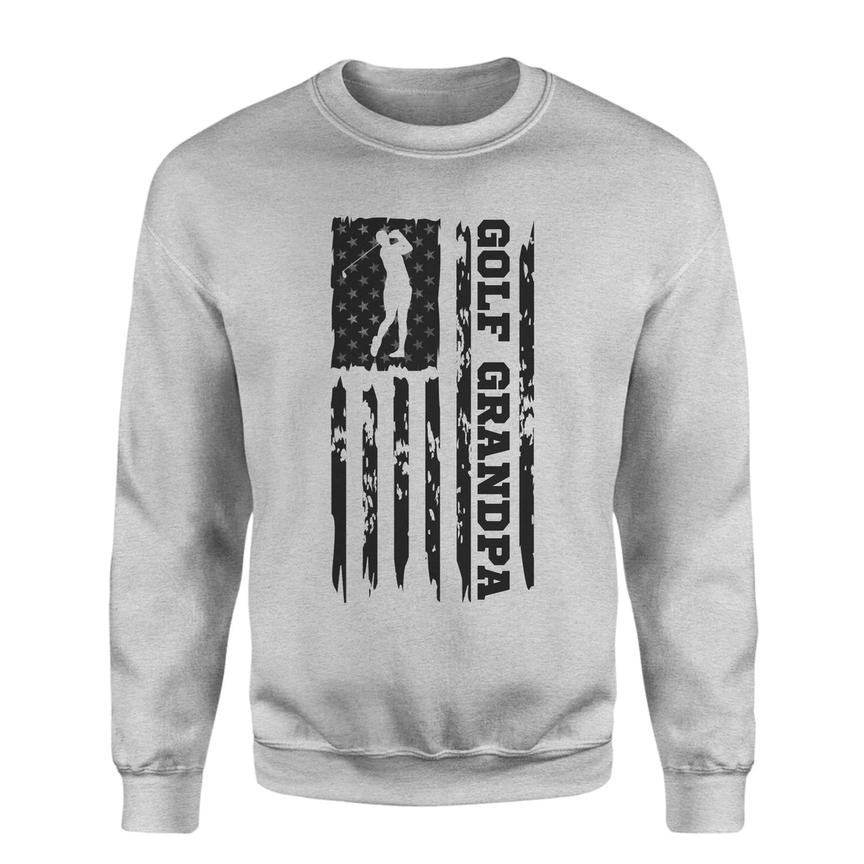 Golf Grandpa Vertical Flag on a Sweatshirt with a Black Graphic