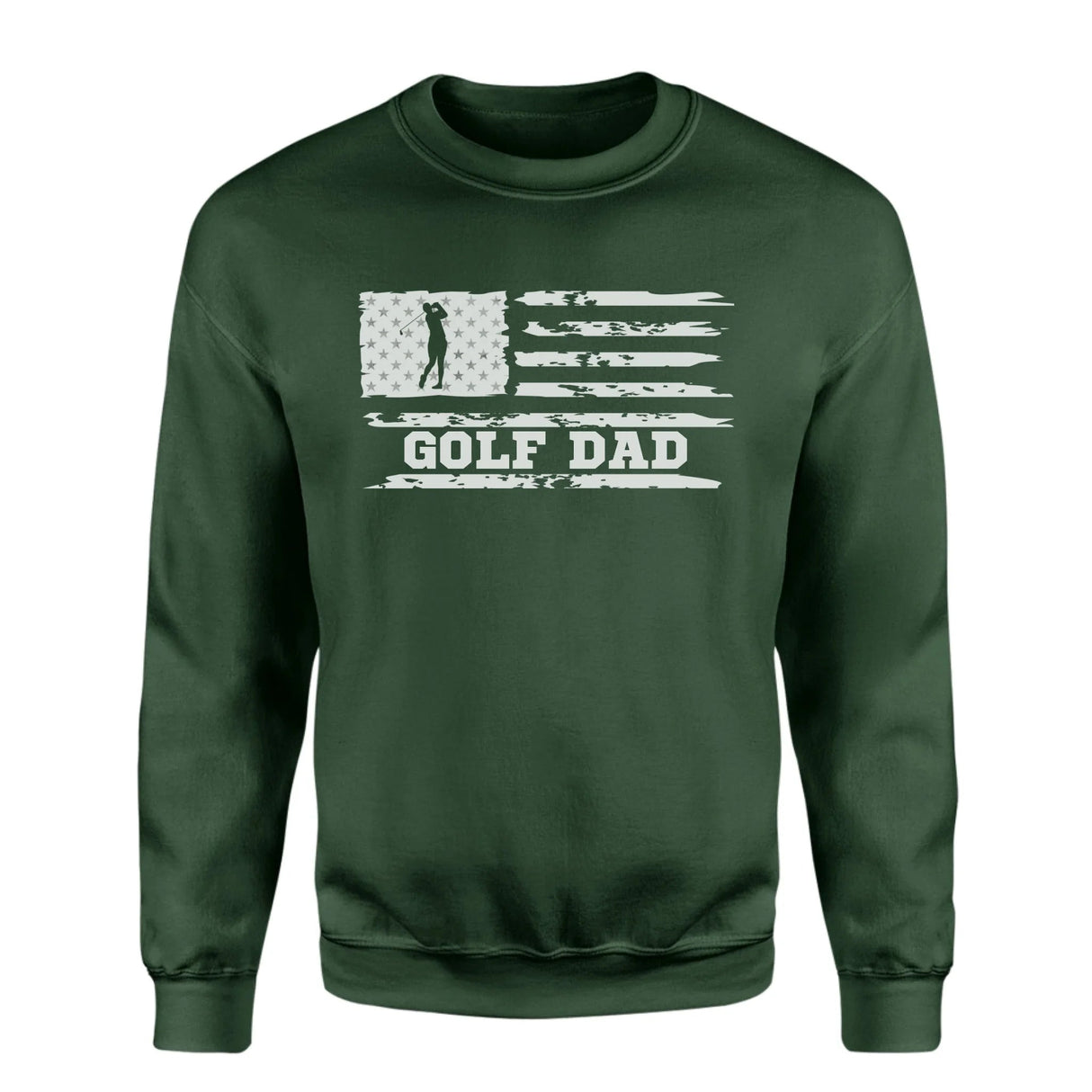 Golf Dad Horizontal Flag on a Sweatshirt with a White Graphic