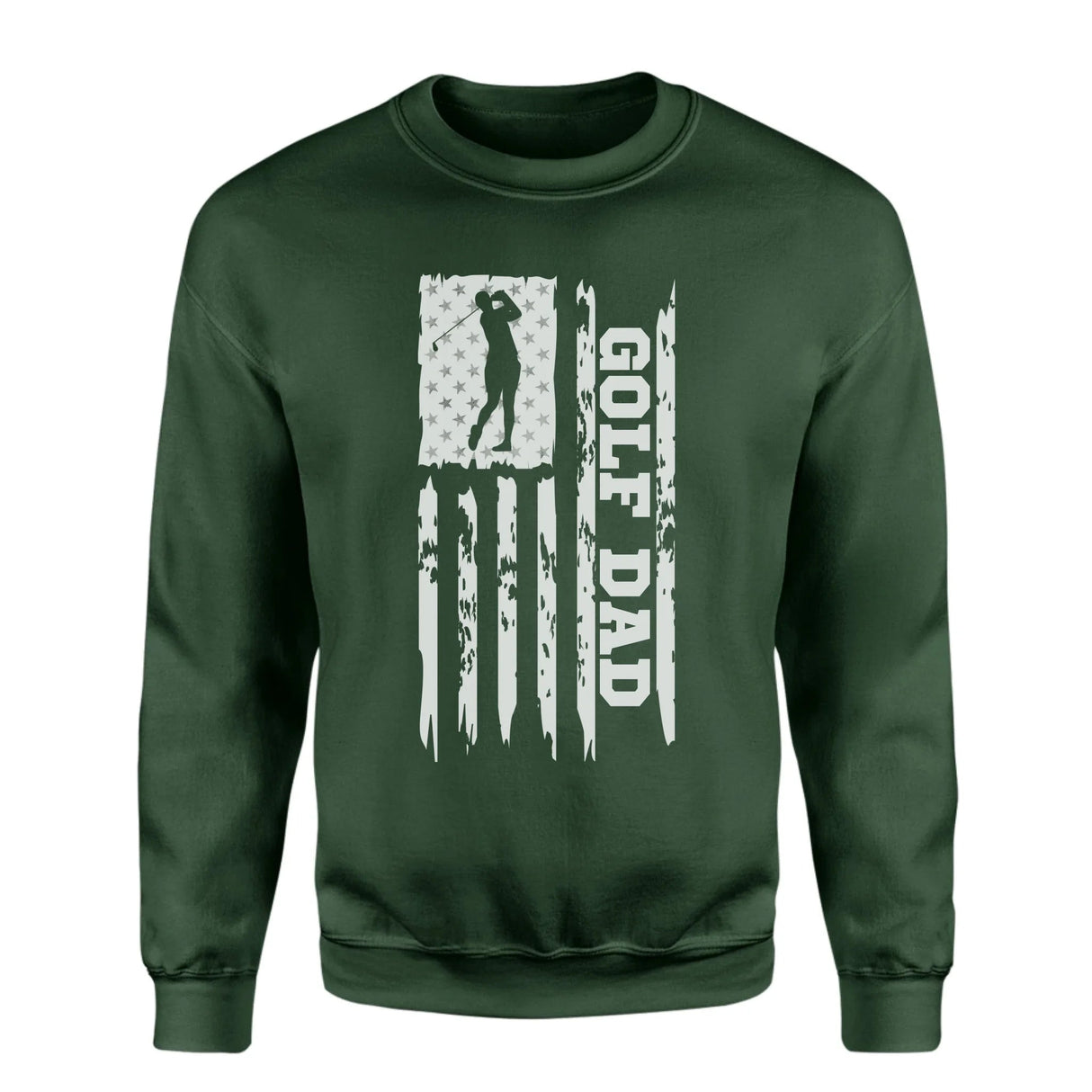 Golf Dad Vertical Flag on a Sweatshirt with a White Graphic