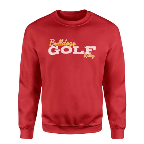 Custom Golf Mascot and Golfer Name on a Sweatshirt with a White Graphic