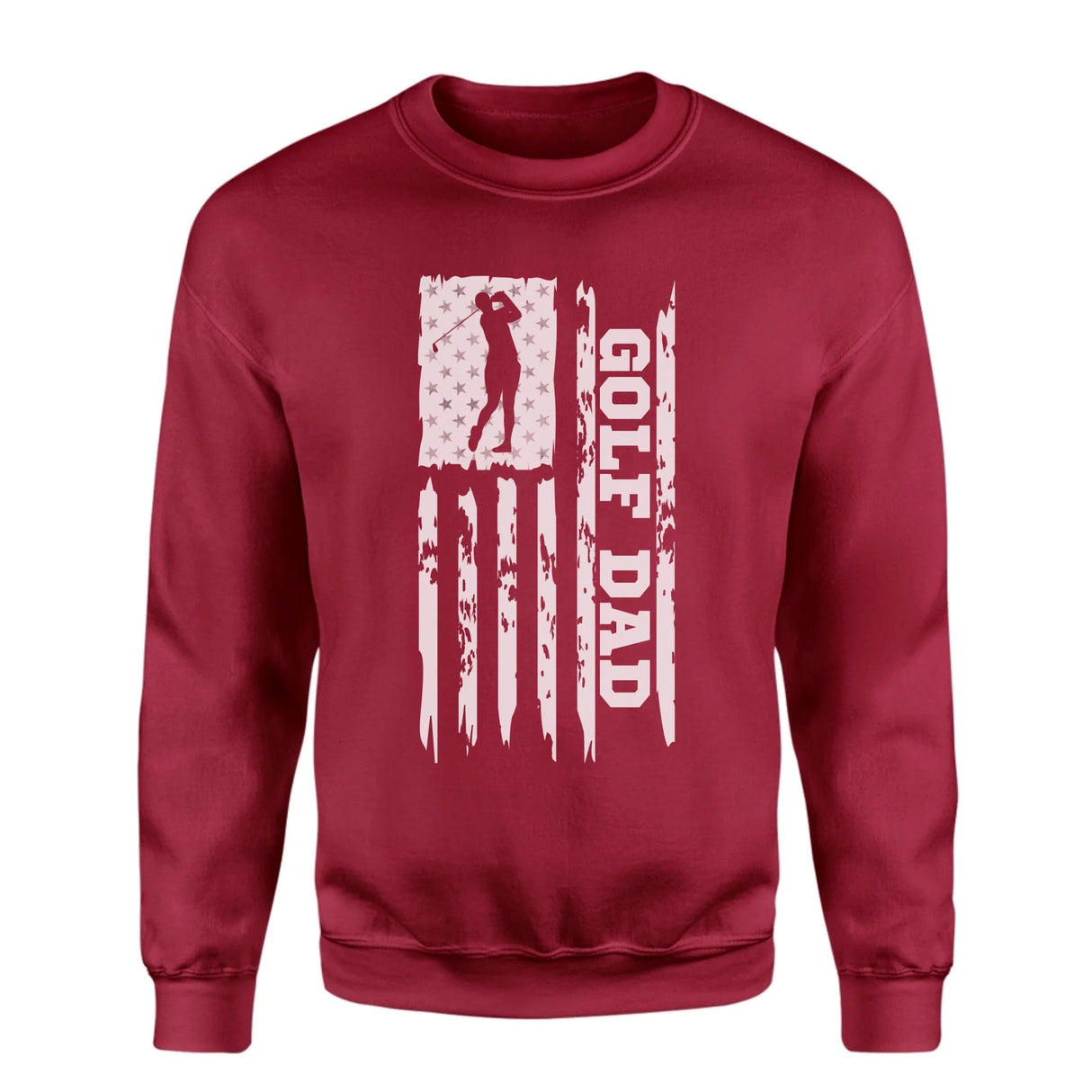 Golf Dad Vertical Flag on a Sweatshirt with a White Graphic