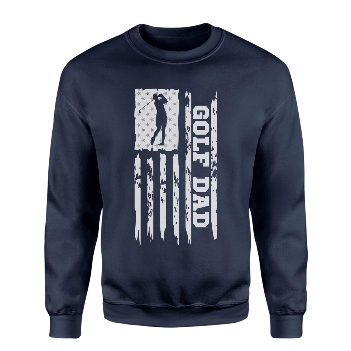 Golf Dad Vertical Flag on a Sweatshirt with a White Graphic