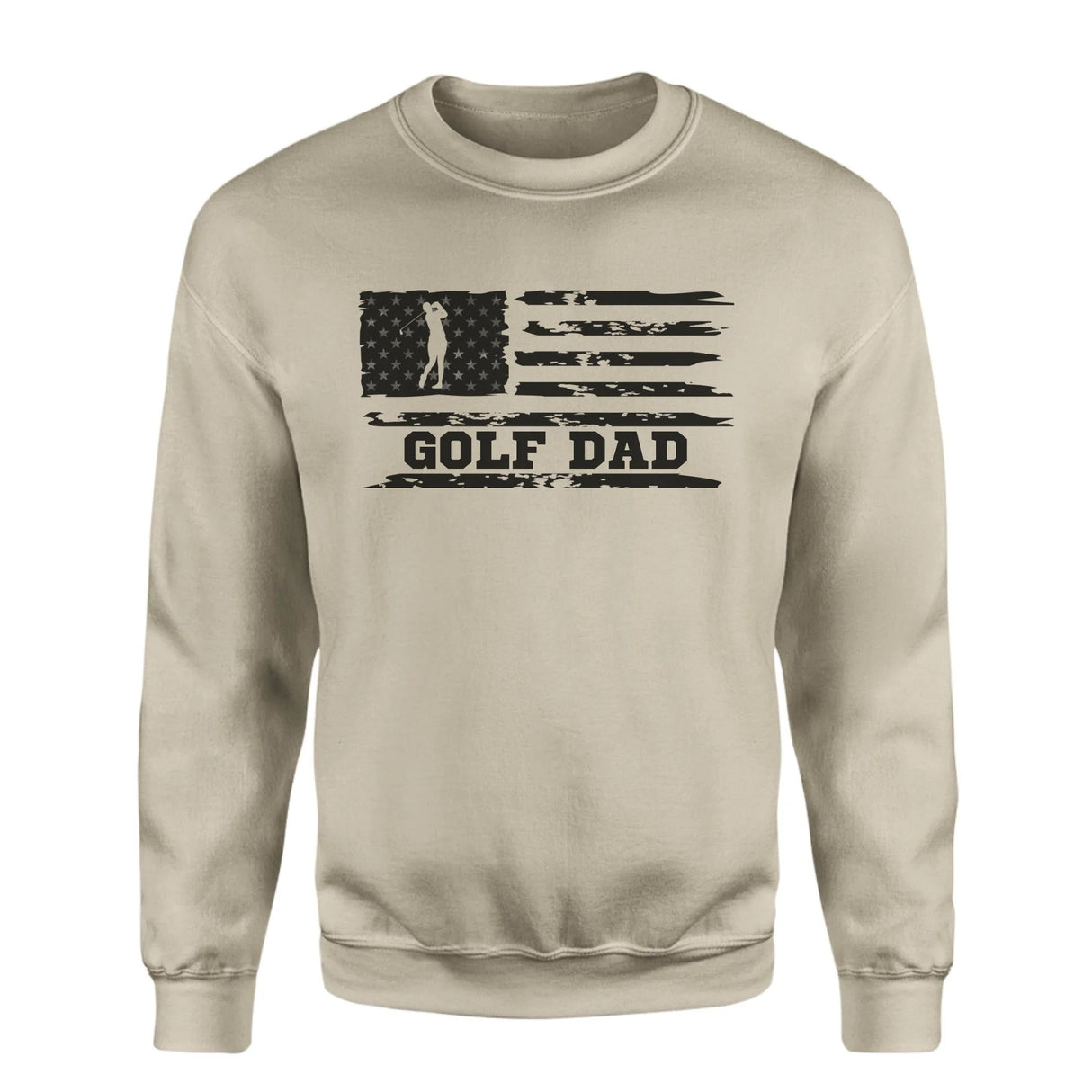 Golf Dad Horizontal Flag on a Sweatshirt with a Black Graphic