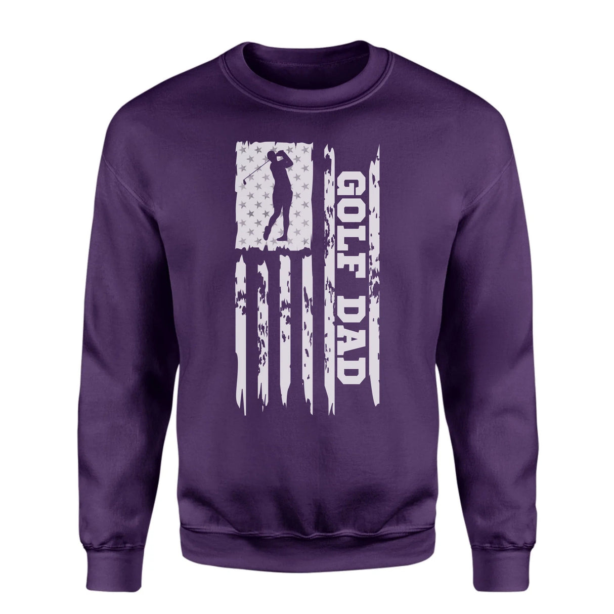 Golf Dad Vertical Flag on a Sweatshirt with a White Graphic
