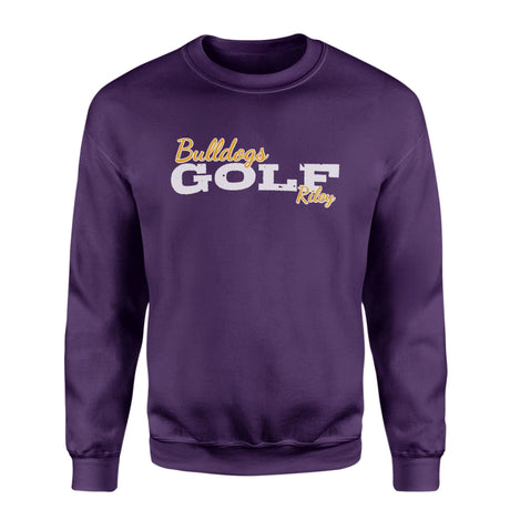Custom Golf Mascot and Golfer Name on a Sweatshirt with a White Graphic