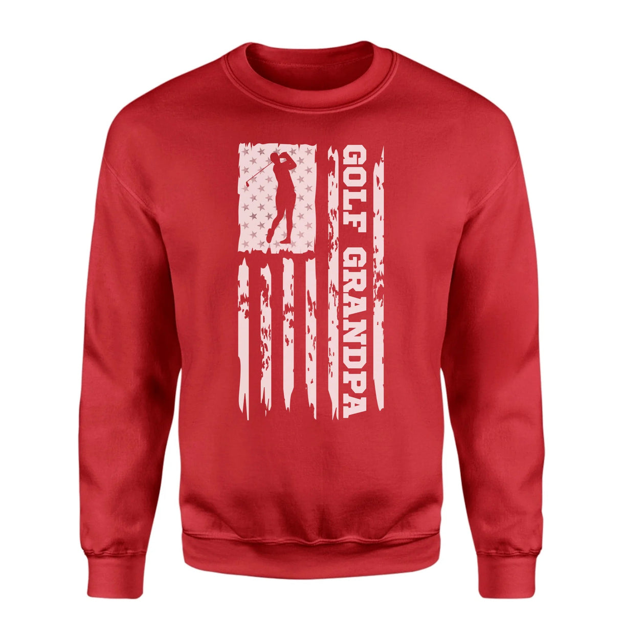 Golf Grandpa Vertical Flag on a Sweatshirt with a White Graphic