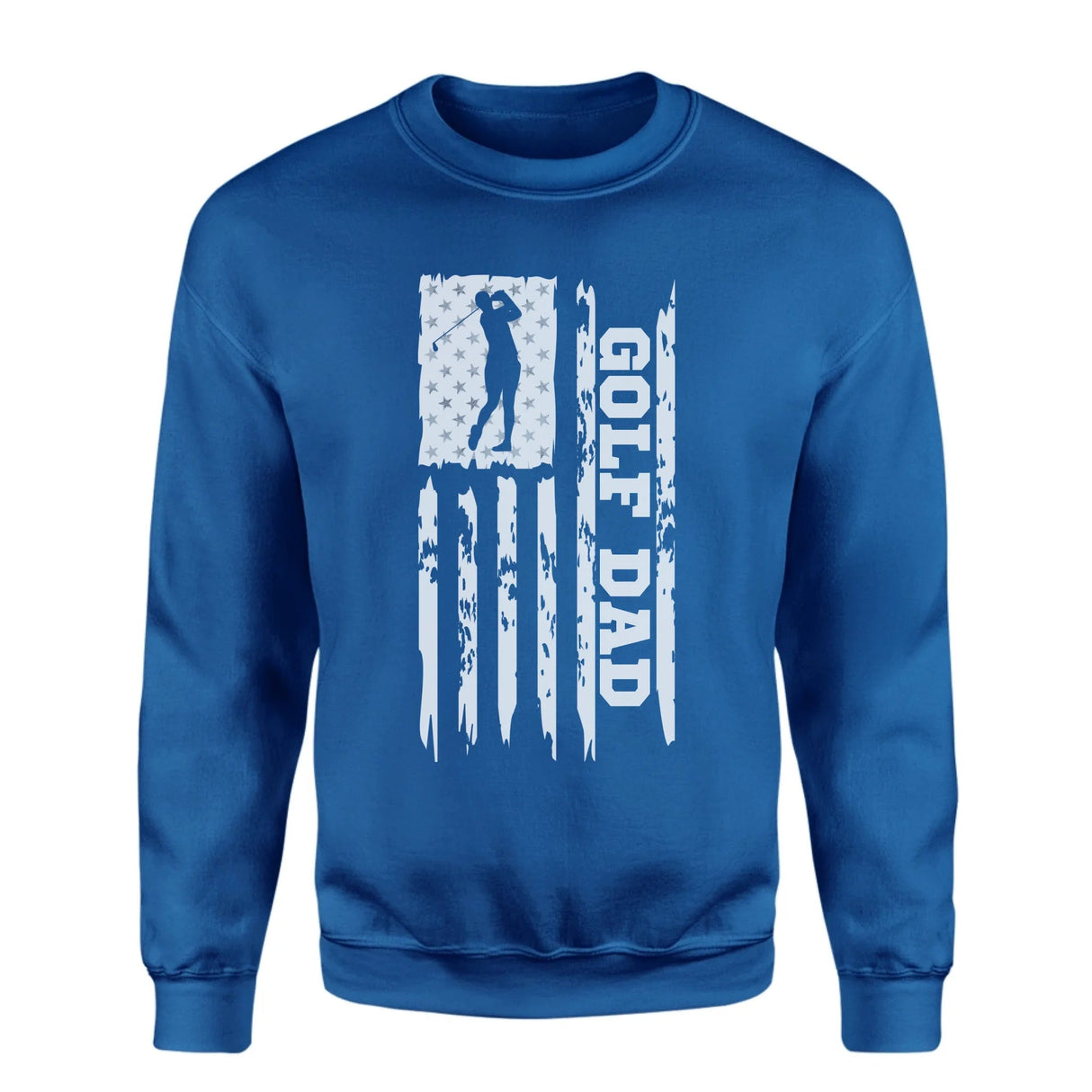 Golf Dad Vertical Flag on a Sweatshirt with a White Graphic