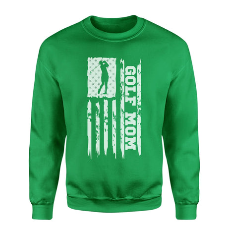 Golf Mom Vertical Flag on a Sweatshirt with a White Graphic