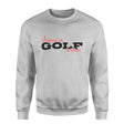 Custom Golf Mascot and Golfer Name on a Sweatshirt with a Black Graphic