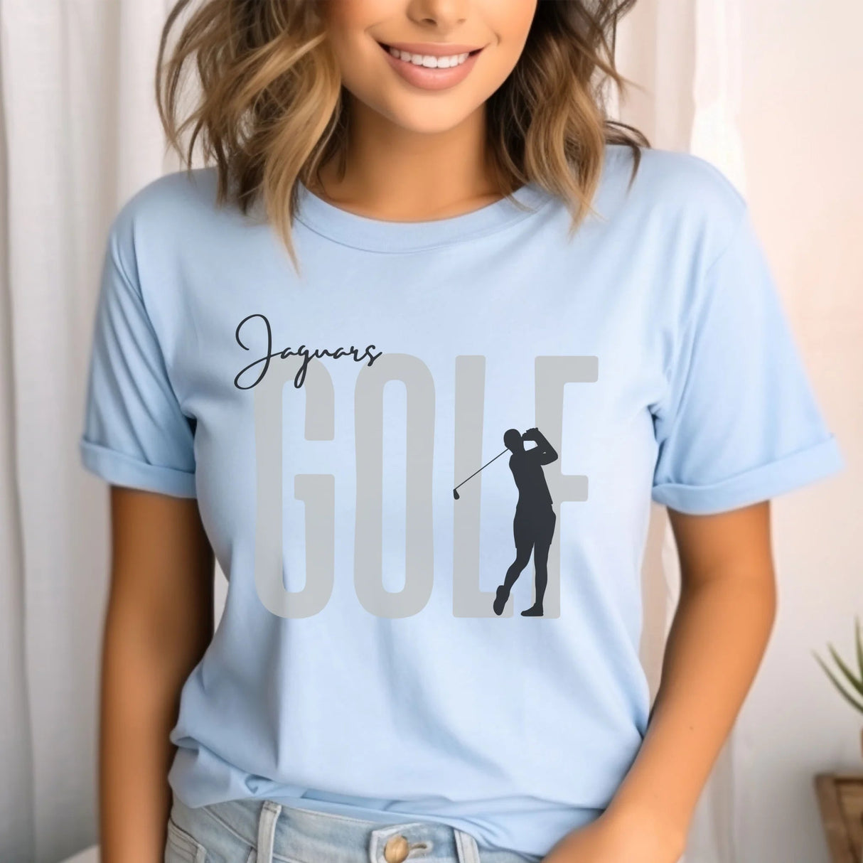 Personalized Golf Shirt With Modern Bold Design on a Unisex T-Shirt