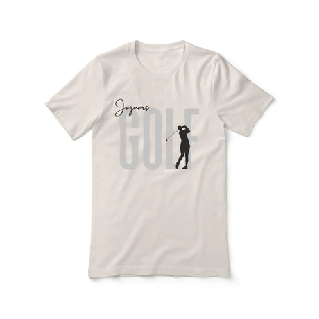 Personalized Golf Shirt With Modern Bold Design on a Unisex T-Shirt