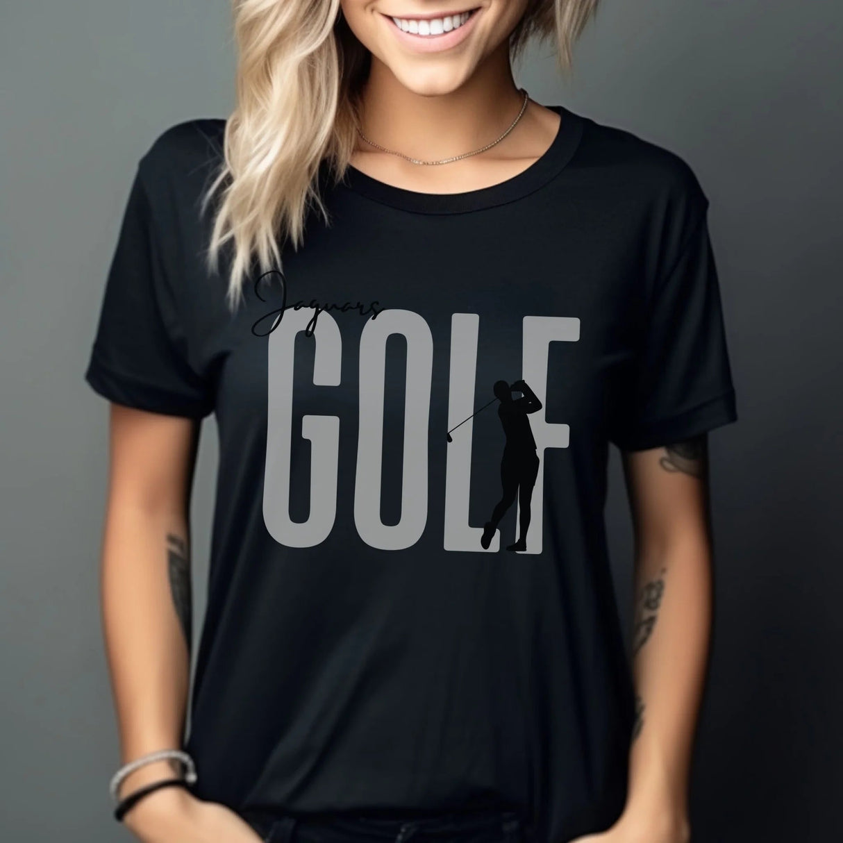 Personalized Golf Shirt With Modern Bold Design on a Unisex T-Shirt
