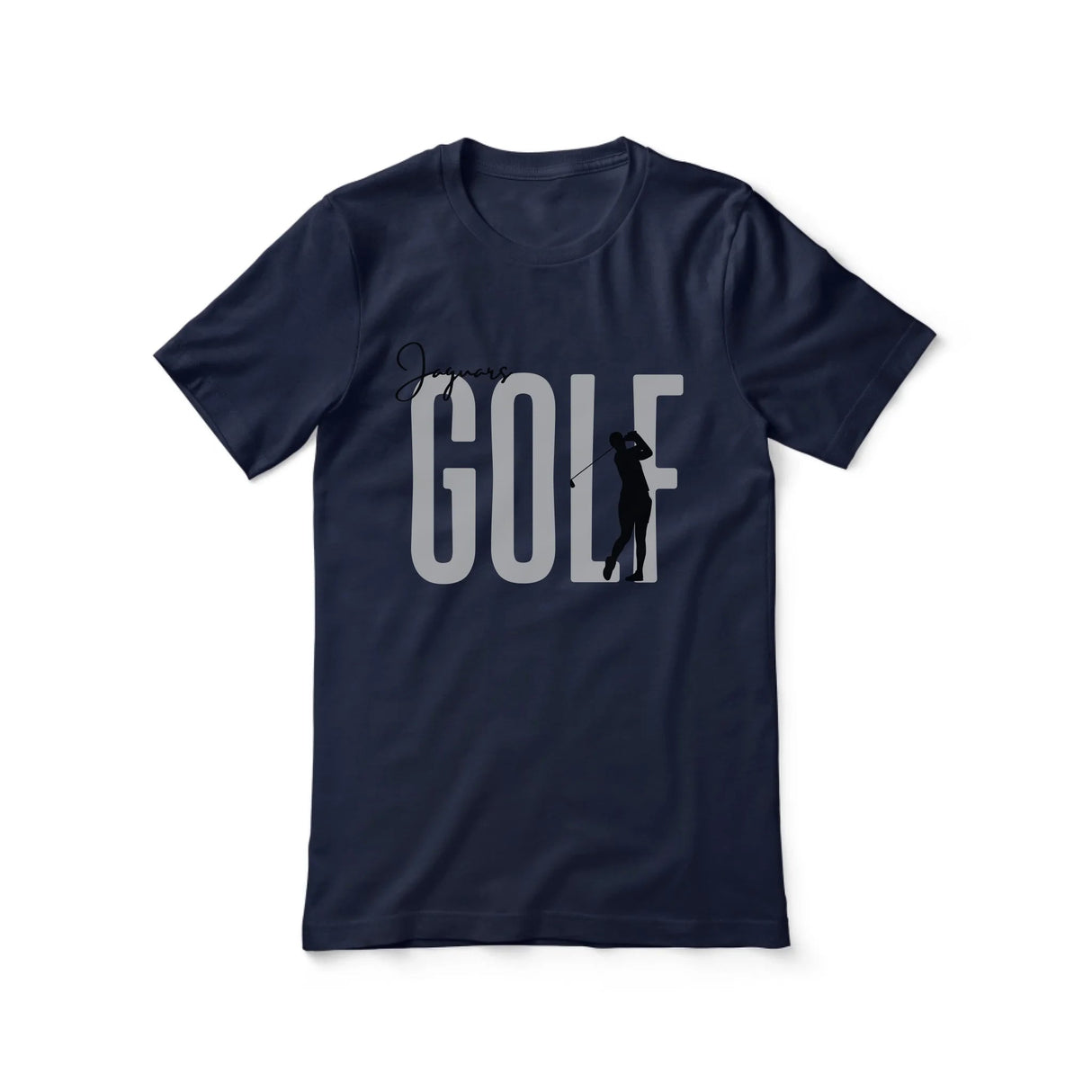 Personalized Golf Shirt With Modern Bold Design on a Unisex T-Shirt