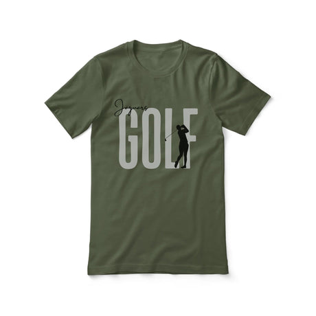 Personalized Golf Shirt With Modern Bold Design on a Unisex T-Shirt
